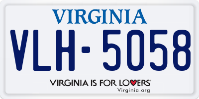 VA license plate VLH5058