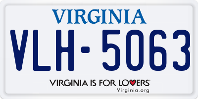 VA license plate VLH5063
