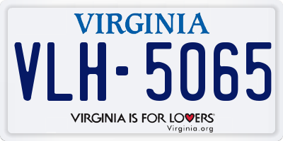 VA license plate VLH5065