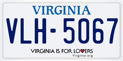 VA license plate VLH5067