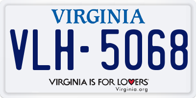 VA license plate VLH5068