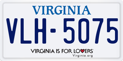 VA license plate VLH5075