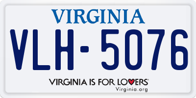 VA license plate VLH5076