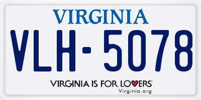 VA license plate VLH5078