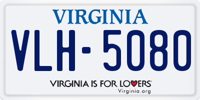 VA license plate VLH5080