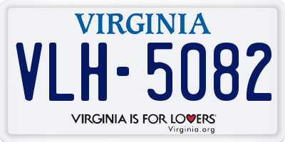 VA license plate VLH5082