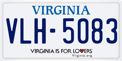 VA license plate VLH5083