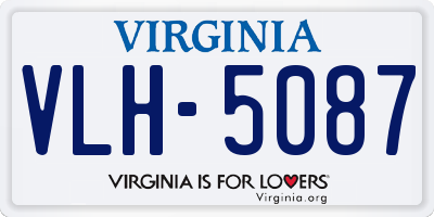 VA license plate VLH5087