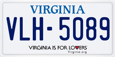 VA license plate VLH5089