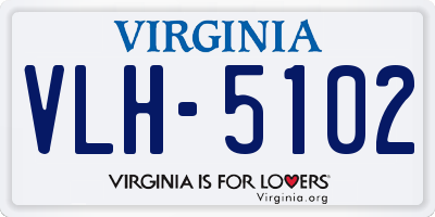 VA license plate VLH5102