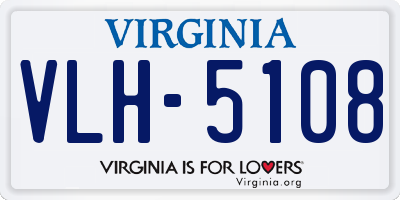 VA license plate VLH5108