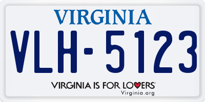 VA license plate VLH5123