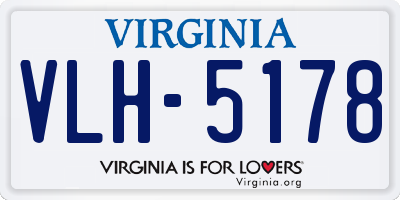 VA license plate VLH5178