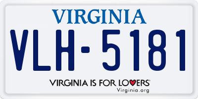 VA license plate VLH5181