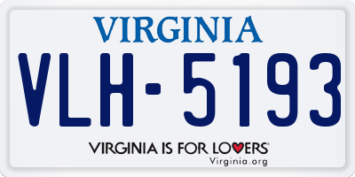 VA license plate VLH5193