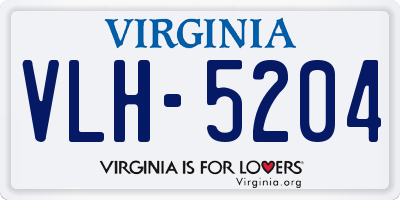 VA license plate VLH5204