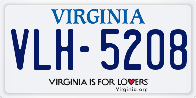 VA license plate VLH5208
