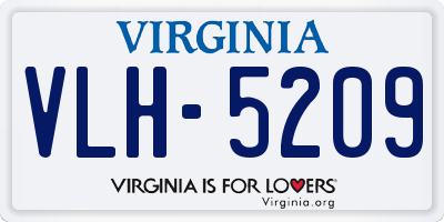 VA license plate VLH5209