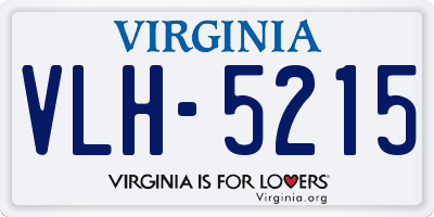 VA license plate VLH5215