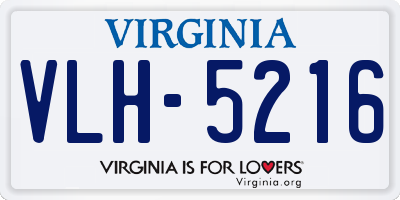 VA license plate VLH5216