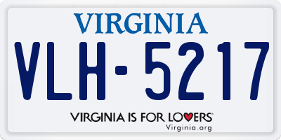 VA license plate VLH5217