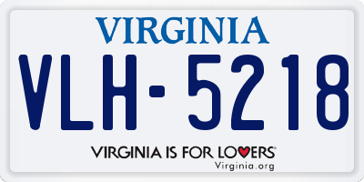 VA license plate VLH5218