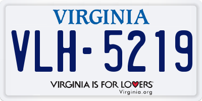 VA license plate VLH5219