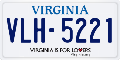 VA license plate VLH5221
