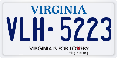 VA license plate VLH5223