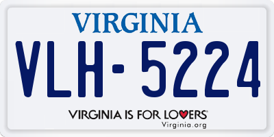 VA license plate VLH5224