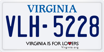 VA license plate VLH5228