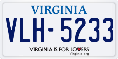 VA license plate VLH5233