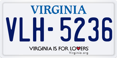 VA license plate VLH5236