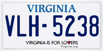 VA license plate VLH5238