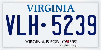 VA license plate VLH5239