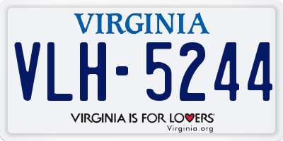 VA license plate VLH5244