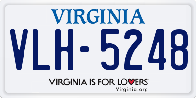 VA license plate VLH5248