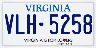 VA license plate VLH5258
