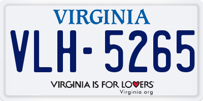 VA license plate VLH5265