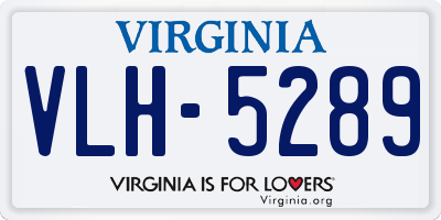 VA license plate VLH5289