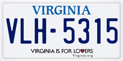 VA license plate VLH5315