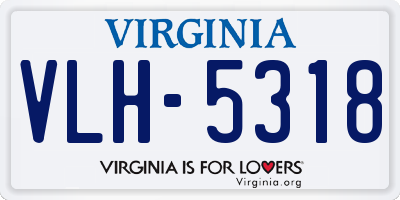 VA license plate VLH5318