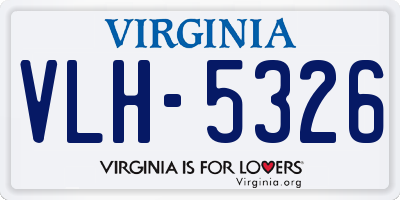 VA license plate VLH5326