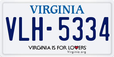 VA license plate VLH5334