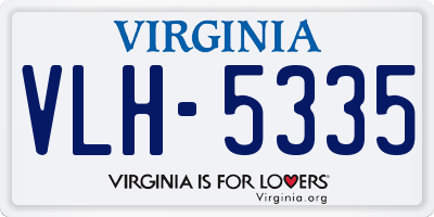 VA license plate VLH5335