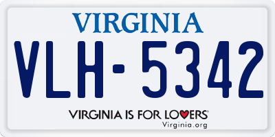 VA license plate VLH5342