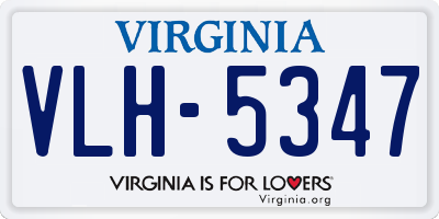 VA license plate VLH5347