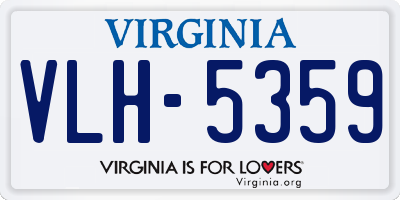 VA license plate VLH5359