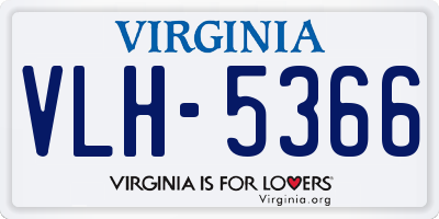 VA license plate VLH5366