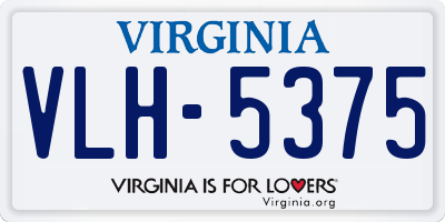 VA license plate VLH5375
